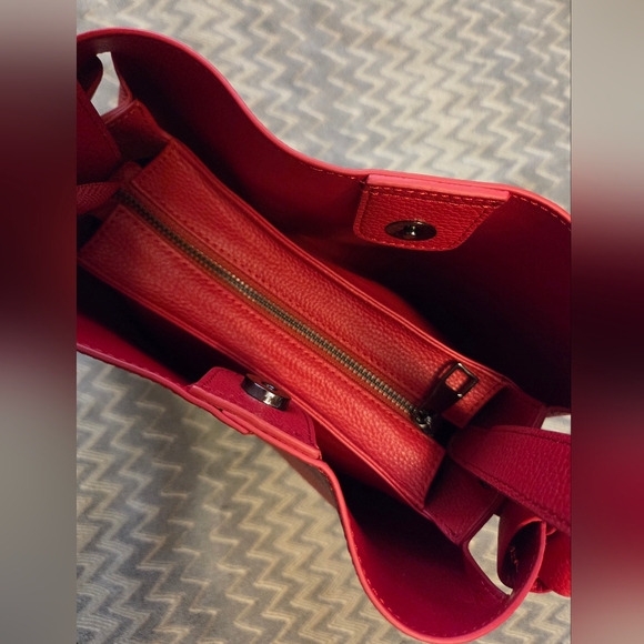 Danier Red Leather Handbag - Picture 5 of 8